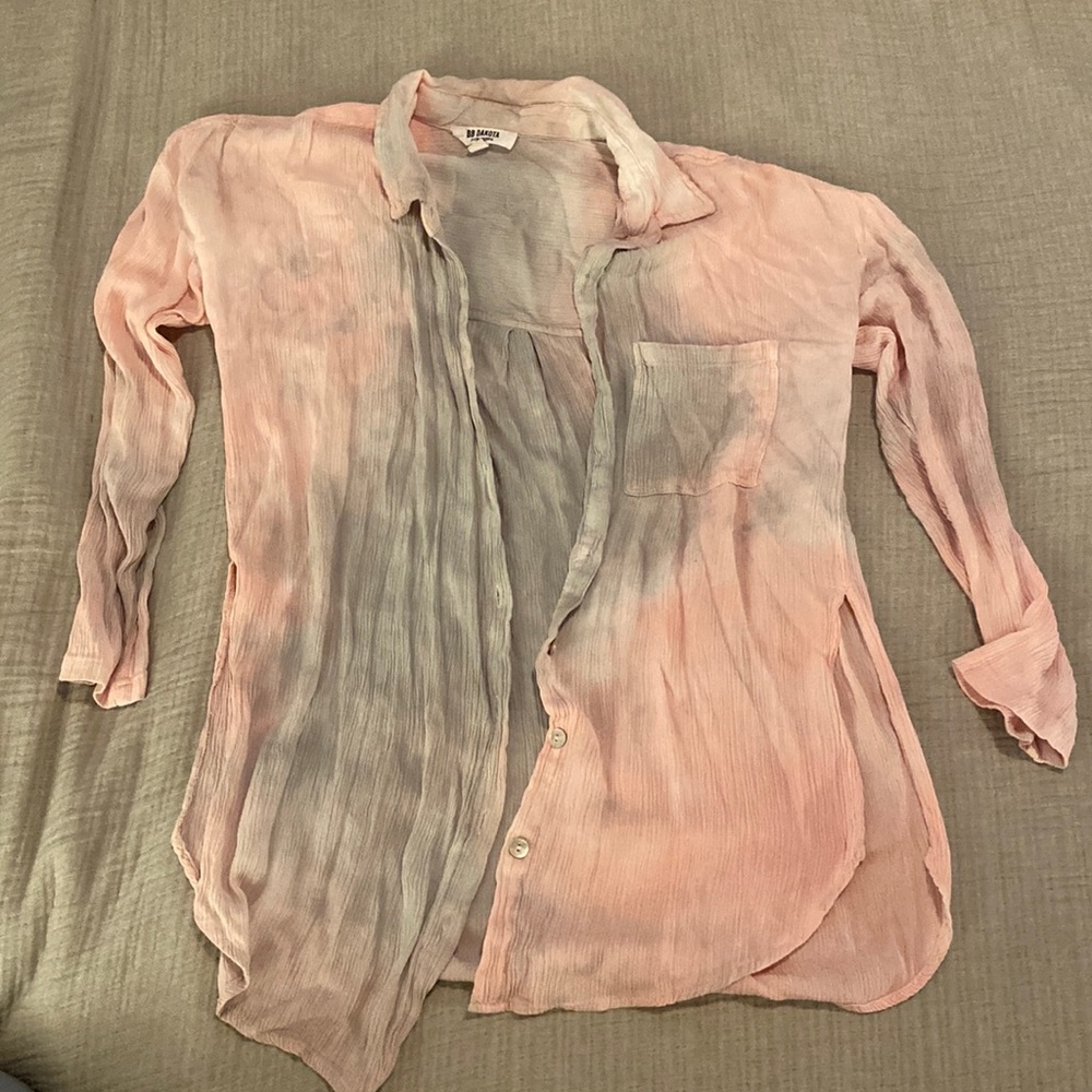 BB Dakota Tie Dye Coverup Button Down